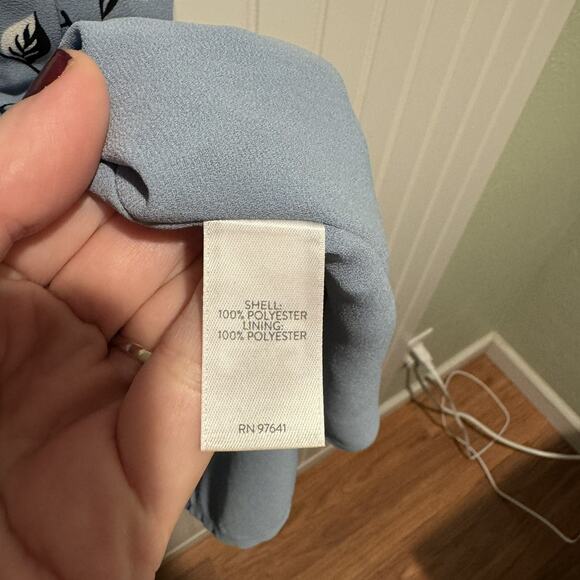 J Jill Wearever Blue Floral Dress Halter Neck Midi Length Size XL - Picture 5 of 6